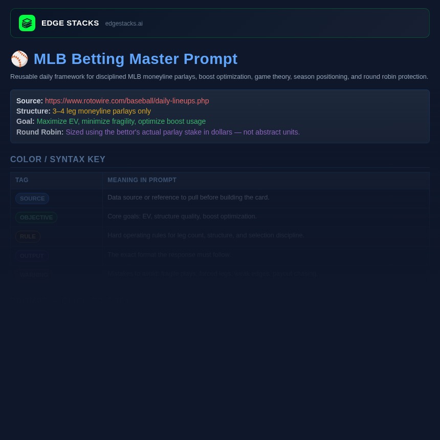 MLB Betting Master System preview