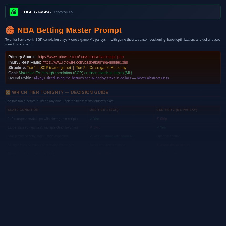 NBA Betting Master System preview